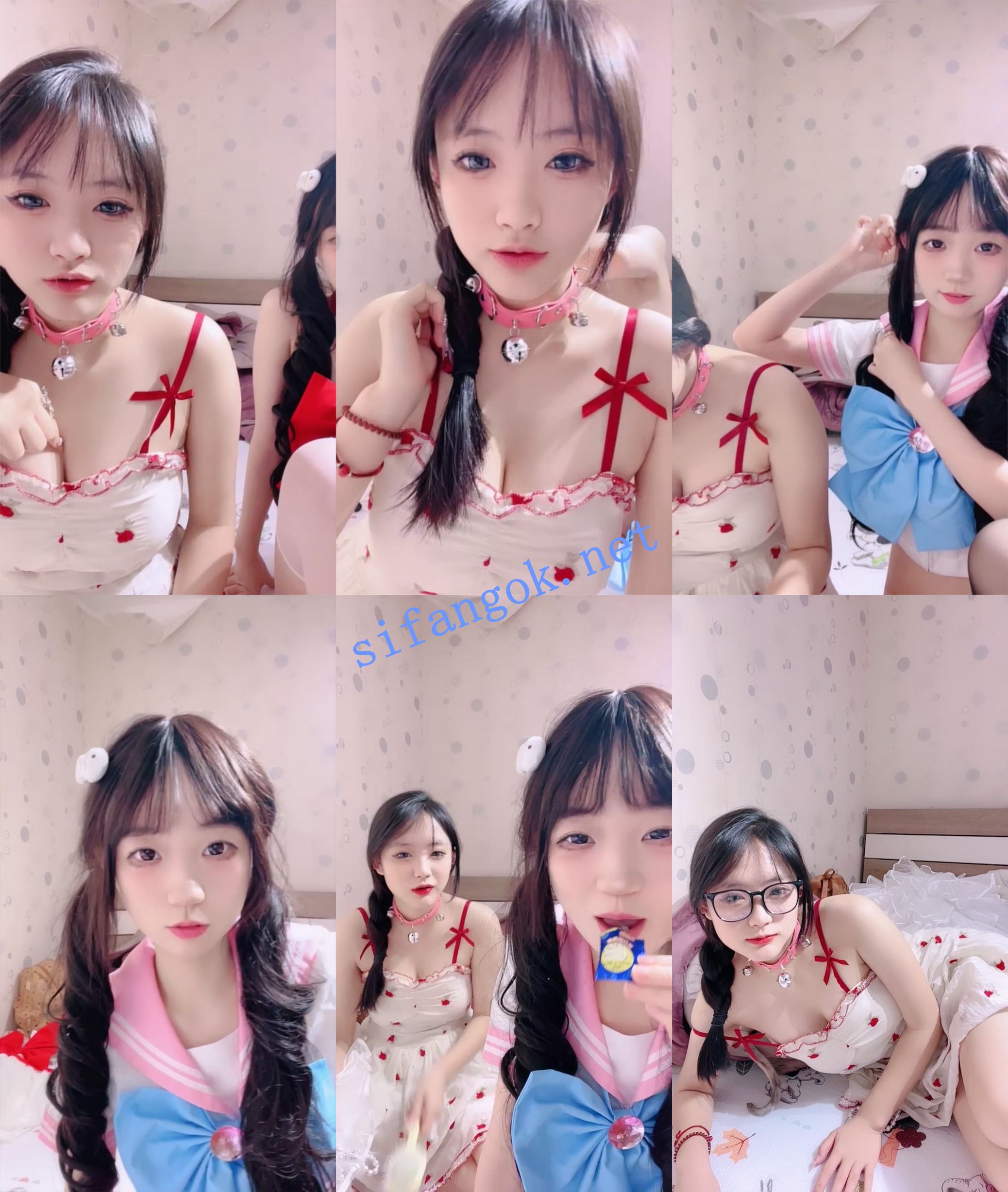 √甜美小萝莉~【邪恶双马尾】和漂亮闺蜜一起全裸道具自慰~ 预览图 1