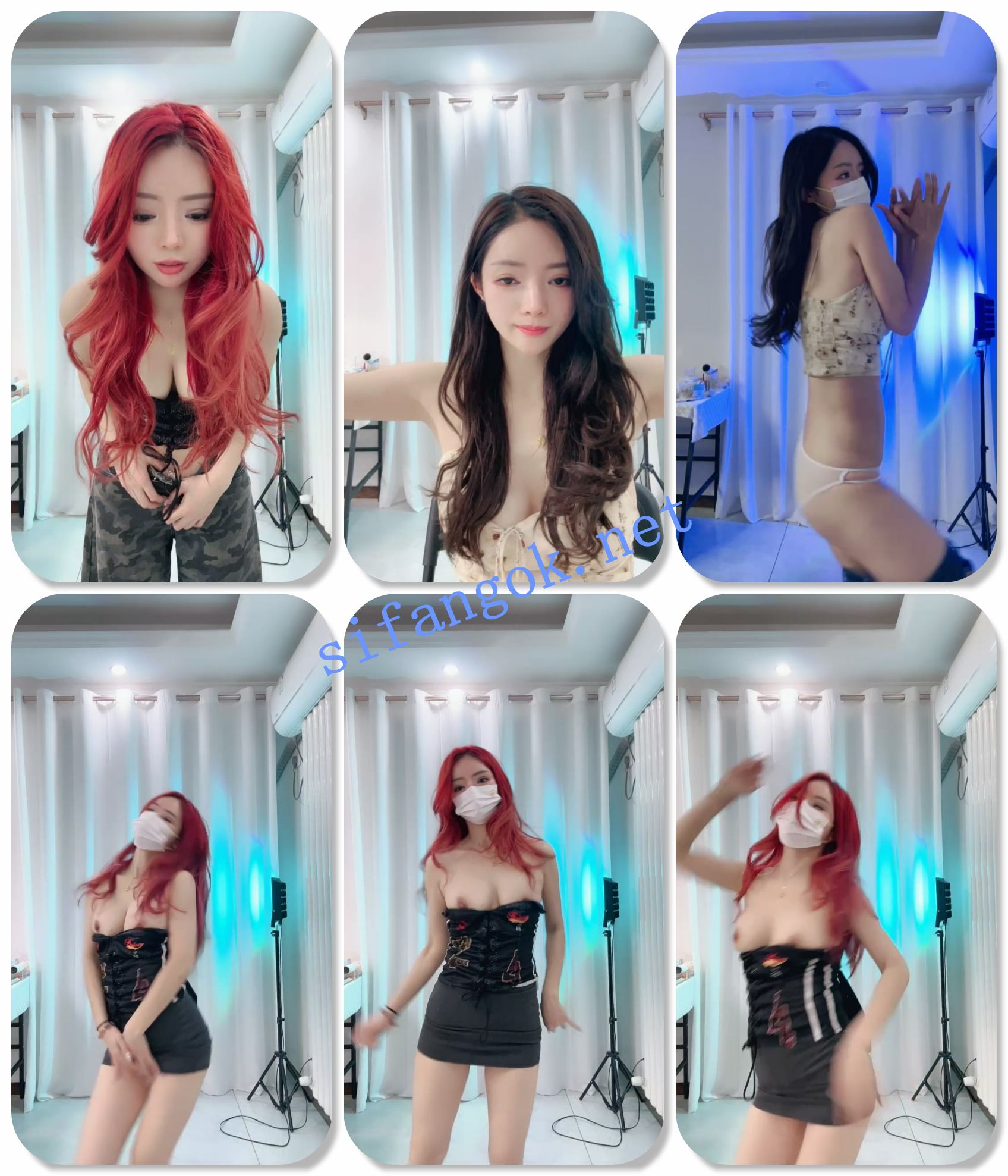 ██抖音热舞女神！【无虞】染成红发，跳着跳着露咪咪 预览图 1