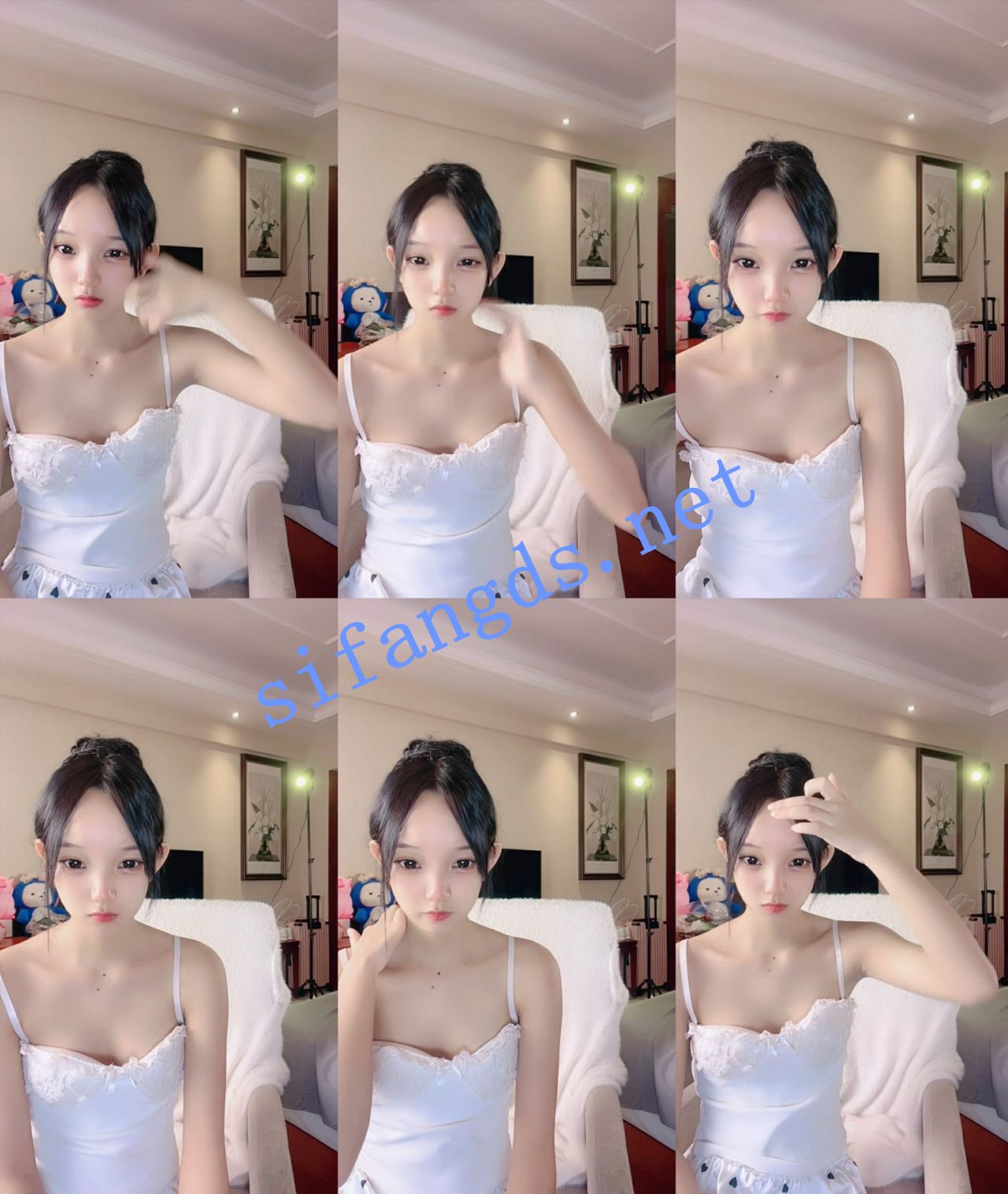 校花女神！~绿播下海【鬼鬼啊】纤细小蛮腰~裸舞~道具抽插~~ 预览图 1