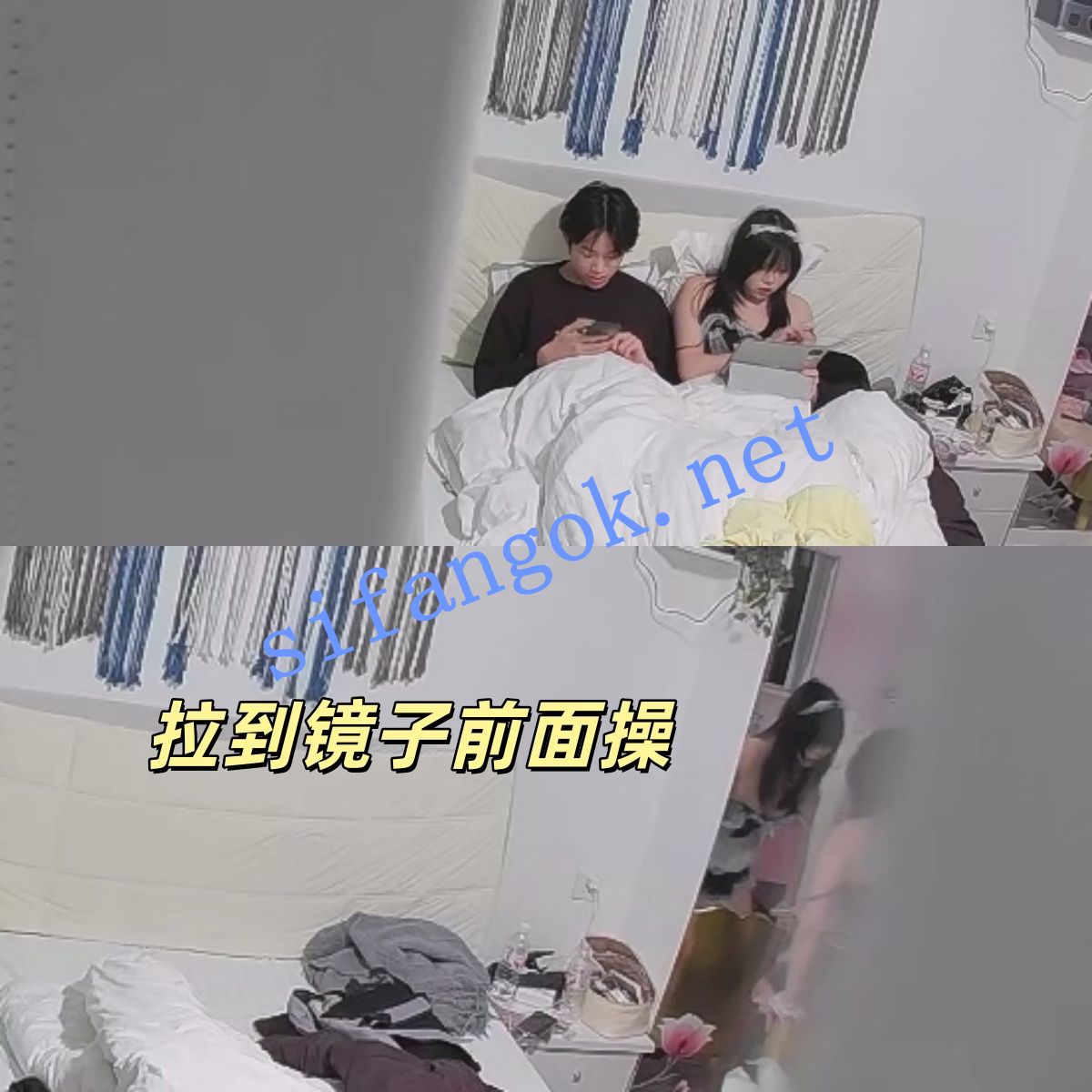 ⭐酒店收藏级:坏学长抓起女仆装女友去镜子面前跪着后入 预览图 7