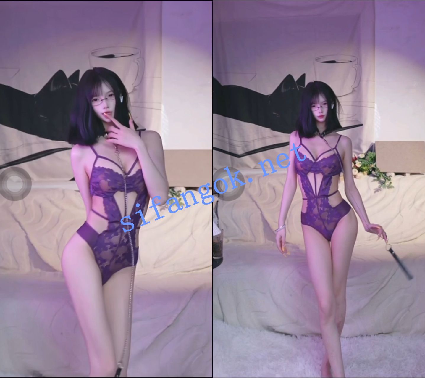 【B站】芥子柒鸭 情趣内衣 胸贴 定制骚舞 1V 预览图 1