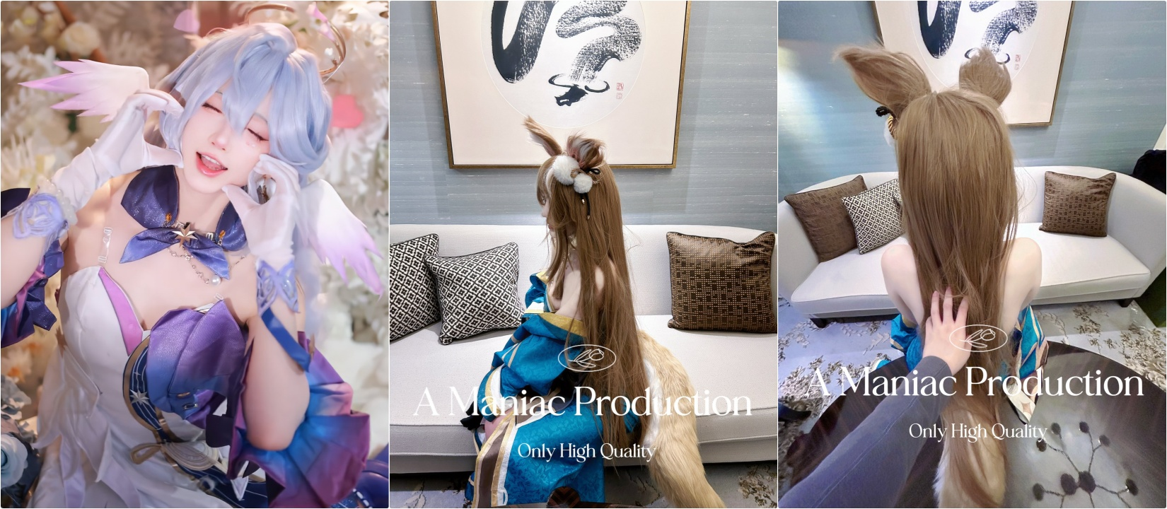 极品COS嫩妹收藏家『Maniacccccc』纪莹莹cos，轻轻一操就哼哼唧唧的，一使劲儿就像操破了一样(3V) 预览图 1