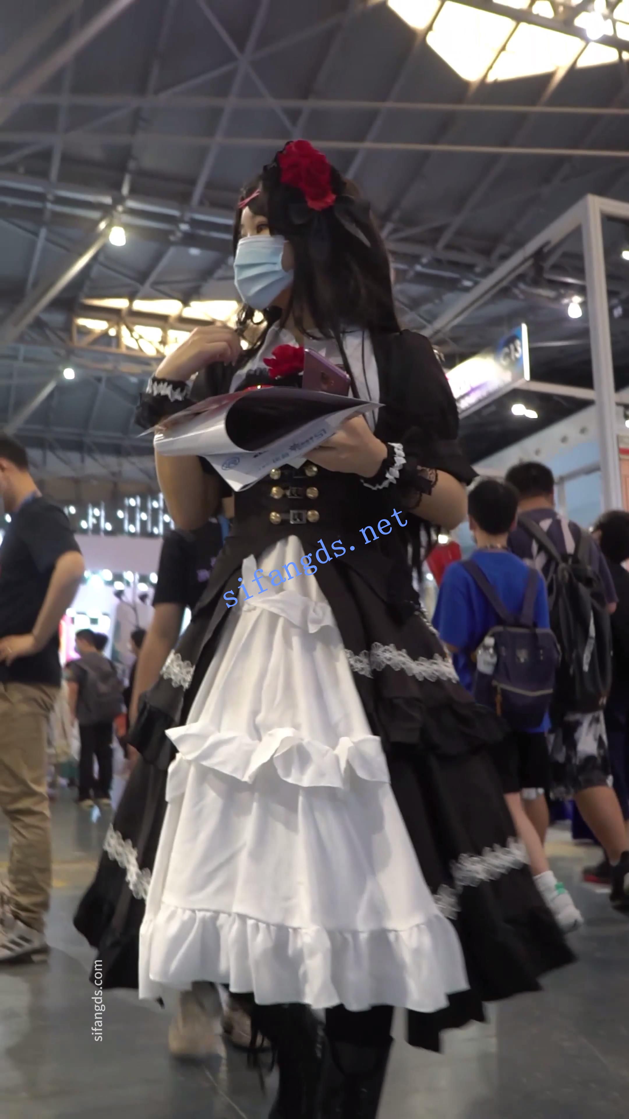 【xxn-143】狂三cos小姐姐..过膝袜配紫色条纹内前后CD 预览图 1