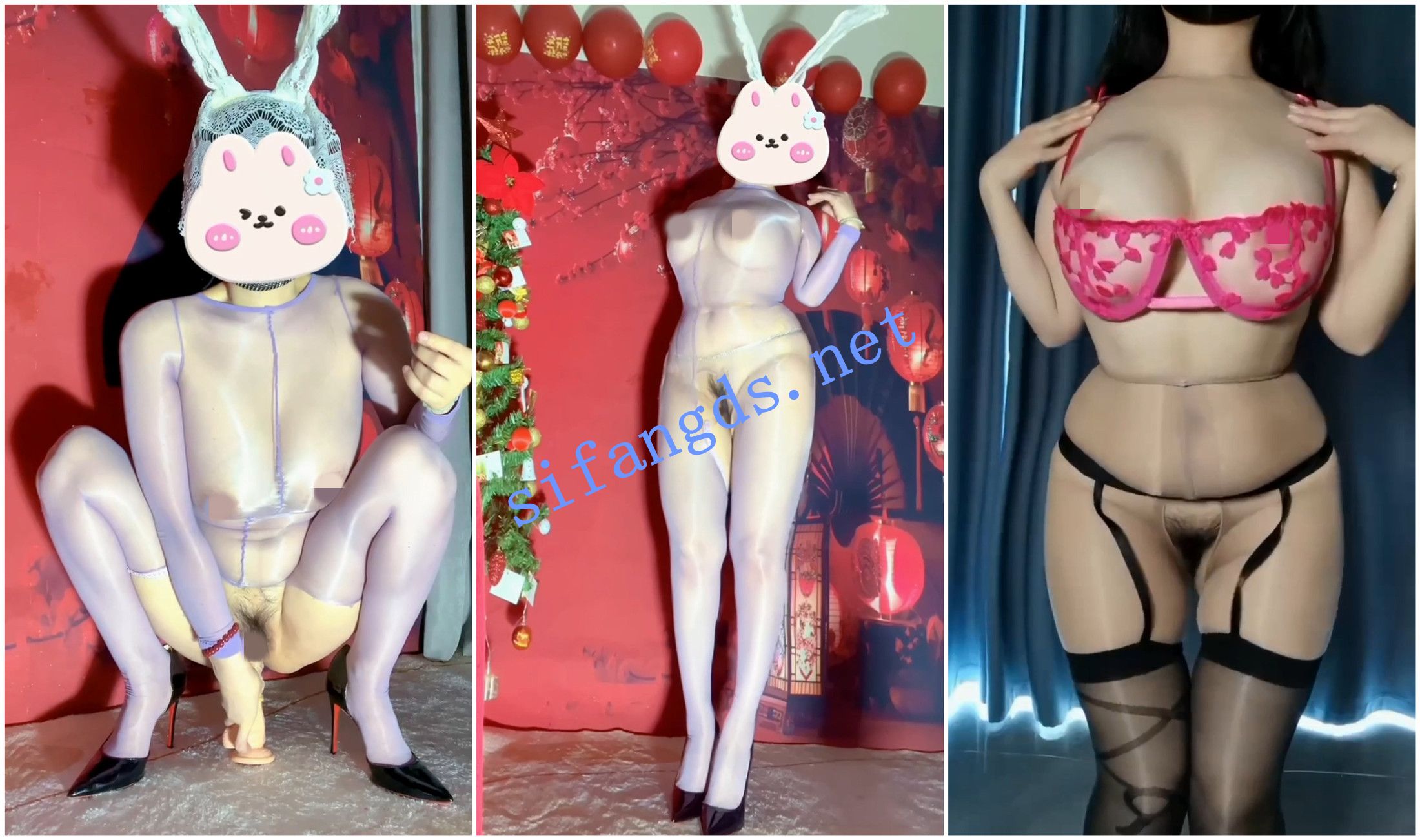 【抖音福利】肥臀高挑长腿御姐【胖胖桃】道具自慰揉奶 预览图 2